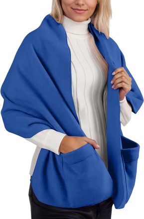 Generic Oversized Chunky Knit Wearable Shawl Blanket Scarf Poncho For All Season Warm Soft Comfortable Wrap Christmas Presents Her Thermal Women Mum Birthday 