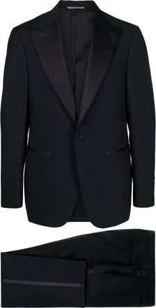 Canali single-breasted two-piece suit - men - Wool/Mohair/Cupro - 56 - Blue