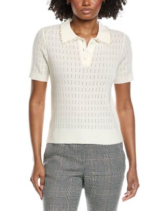 Elie Tahari Collar Rib Cashmere Polo Sweater