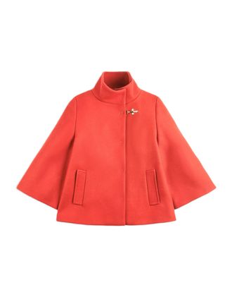 Fay Red Decorative Clasp Flowing Sleeve Cape
