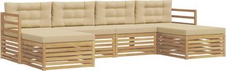 vidaXL Conjunto De Sof&aacute;s De Exterior 6 Uds. Y Beige Vidaxl