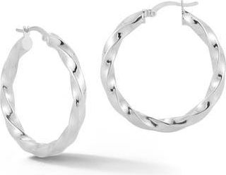 Glaze Jewelry Twisted Hoop Earrings in Silver at Nordstrom Rack