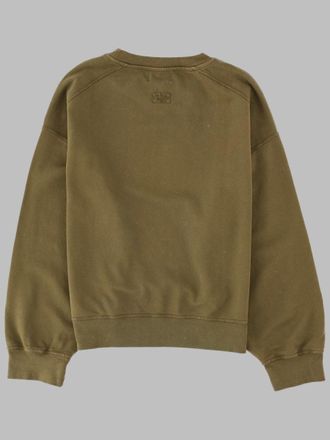 Ganni Organic Cotton Logo Sweatshirt - Green
