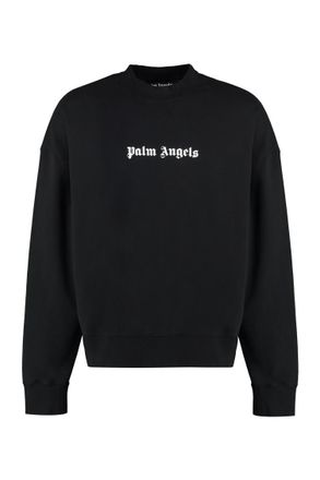 Palm Angels Black Cotton crew-neck sweatshirt
