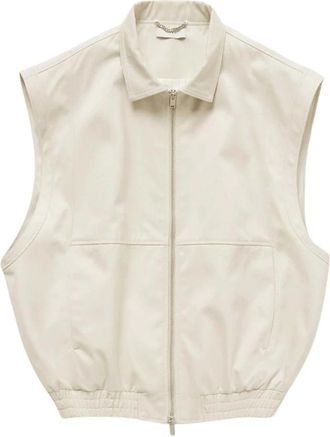 1989 STUDIO 1989 Studio - Gabardine Ritsvest - Dames - Jassen - Beige - Maat: 2XS Gabardine
