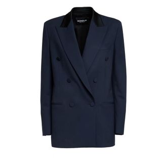 Dondup Dames, Jassen, Blauw, Maat: 2XS Wol