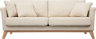 Miliboo Miliboo - Sof&aacute; N&oacute;rdico 3 Plazas Desenfundable Beige Y Patas Madera Oslo
