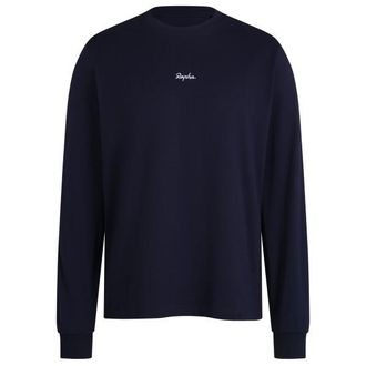 Rapha Long Sleeve Cotton T-Shirt Longsleeve f&uuml;r Herren | blau/wei&szlig;