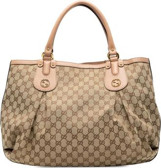 Gucci Pre-owned Tote Bags, female, Brown, Size: ONE SIZE Pre-owned Printed Fabric Tote Bag