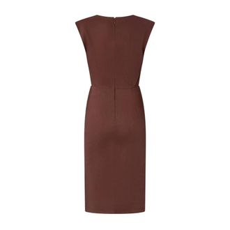 Pinko Alissa Abito Lino Stretch - Dames - Casual kleedjes - Bruin - L - Linnen - Kleedjes