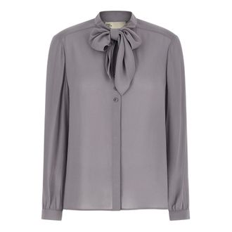 Tory Burch Dames, Blouses & Shirts, Grijs, Maat: XS Viscose