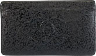 Chanel Pre-owned Vintage Long Wallet (bi-fold) - Dames - Vintage Accessoires - Zwart - ONE Size - Leer - Vintage