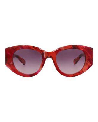 Chlo&eacute; Round-Frame Recycled Acetate Sunglasses