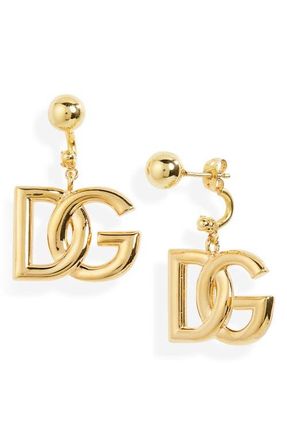 Dolce & Gabbana Logo Drop Back Earrings in Oro at Nordstrom