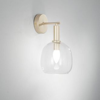 Luce-Ambiente-Design Applique BRANDY con finiture oro e diffusore in vetro soffiato