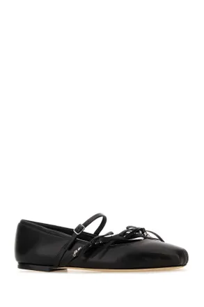 Jimmy Choo London Womens Black Nappa Leather Loli Ballerinas Blackblack Ballerine Flat Shoes