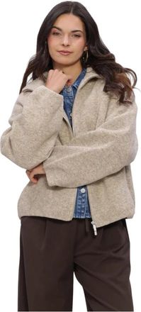 Moss Copenhagen Mschannike Wol Jas - Dames - Vesten - Beige - S/M - Wol - Truien & Vesten