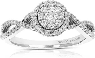 Vir Jewels 1/2 cttw Lab Grown Diamond Engagement Ring in Sterling Silver For Women