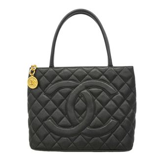 Chanel Black Grained Calfskin Tote Bag (Pre-Owned)
