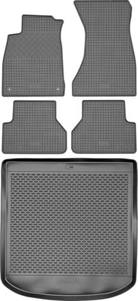OEM Juego De Alfombrillas De Goma Para Audi A4 B9 Sed&aacute;n De 2016: Alfombrilla Para Coche + Alfombrilla Para Maletero