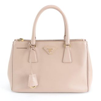 Prada Saffiano Pink Leather Handbag Tote Bag (Pre-Owned)