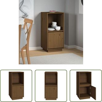 vidaXL Credenza marrone ambra - Credenza Marrone Ambrato 38x35x80 cm in Legno Massello di Pino