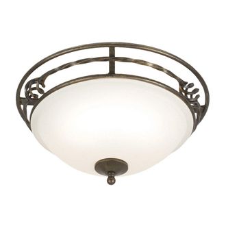 Netlighting Pembroke 2 Light Flush Ceiling Light Black Gold E27