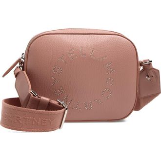 Stella McCartney Small Stud Logo Faux Leather Camera Bag in Tawny Rose at Nordstrom