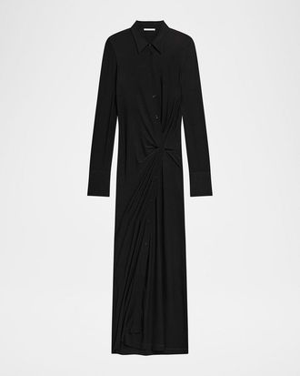 Helmut Lang Twisted Long-Sleeve Shirtdress