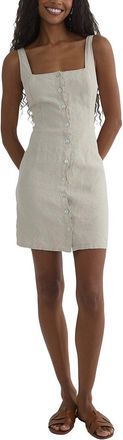 Bella Dahl Square Neck Button Front Linen Mini Dress