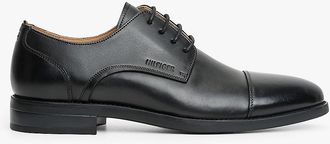 Tommy Hilfiger Mens Leather Derby Shoe - Black - US 10.5 / EU 43.5
