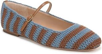 Veronica Beard Ellie Crochet Flat in Blue Steel/Hazelwood at Nordstrom, Size 5.5