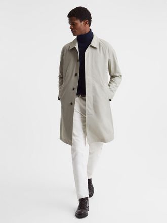 Private White V.C. mid-length Mac Coat, Stone, XS