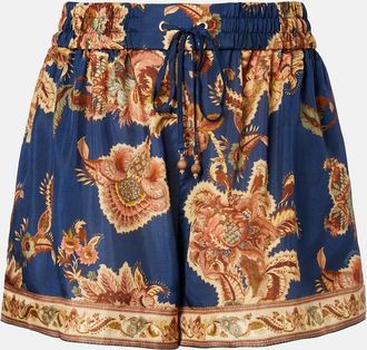 Zimmermann Aster printed silk shorts
