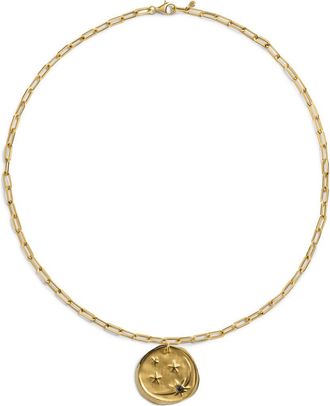 Monica Vinader Talisman Recycled 18K Gold Plate, Sterling Silver & Blue Sapphire Pendant Necklace in Gold Vermeil at Nordstrom