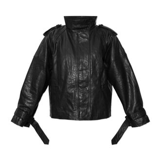 AllSaints Serne Leren Jas - Dames - Leren en Su&egrave;de Jassen - Zwart - L - Leer - Jassen