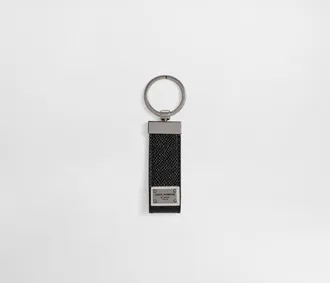 Dolce & Gabbana Calfskin Key Chain With Logo Tag - Man Wallets And Small Leather Goods Black Leather Onesize