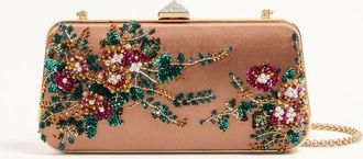 Valentino Garavani Carry Secrets Satin Minaudiere With Floral Embroidery Wo