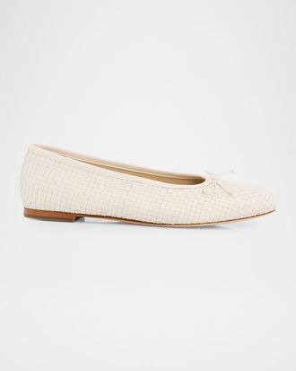 Vince Darla Woven Leather Ballerina Flats
