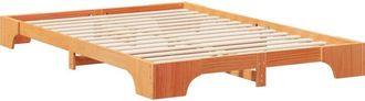 vidaXL Floor Bed Frame with Storage Brown Wood Vidaxl