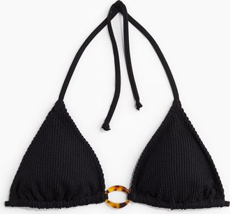 H&M Wattiertes Triangel-Bikinitop - Schwarz