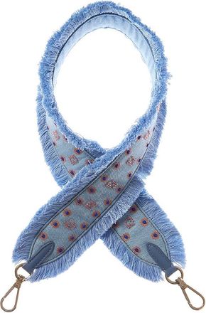 Fendi Fendi Strap You Leather-Trim Denim Shoulder Strap