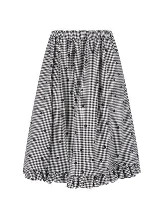 Comme Des Gar&ccedil;ons Black/White Gingham Floral Mini Skirt