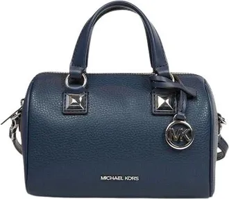 Michael Kors Grayson Kleine Leren Duffel Crossbody Tas - Dames - Tassen - Blauw - Maat: ONE Size Leer