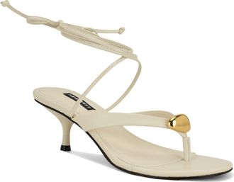 Nine West Batty Ankle Wrap Sandal in Ivory at Nordstrom, Size 7.5