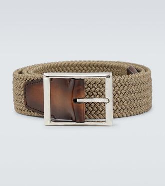 Berluti Classic fabric and leather belt
