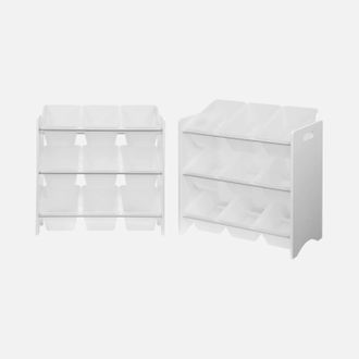 Sweeek Sweeek - Armario Infantil Para Juguetes, Set De 2, Tobias, Blanco, 64x29.5x60 Cm