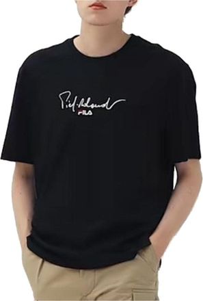 Fila Casual Sports Breathable Knit Round Neck Short Sleeve Black F11M118102F-BK