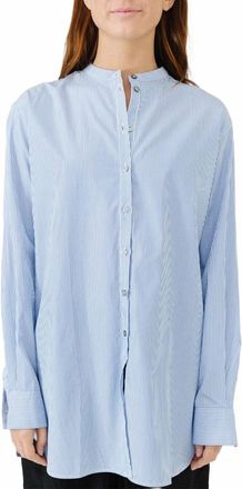 STUDIO NICHOLSON Cici Banker Stripe Shirt In Blue & White