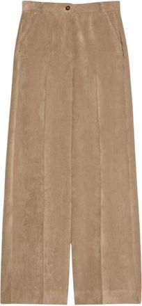 iBlues Fanfara Trouser - Dames - Wijde Broeken - Beige - L - Polyester - Broeken
